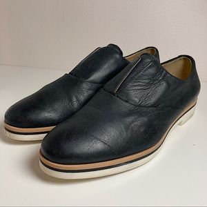 GEOX black oxfords with white soles slip in size EU 37 US 7 B011